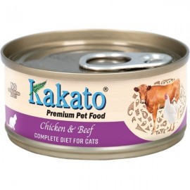 Kakato 雞+牛 (貓主食罐) 70g （48罐）